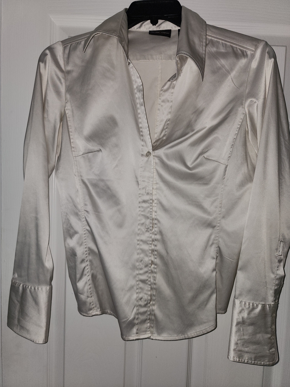 Silky Off White Button-Up Shirt